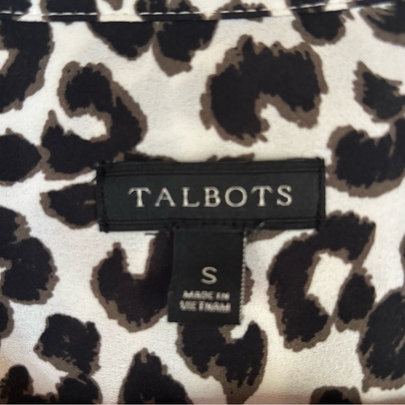 Talbots Monochrome Leopard Print Button Down Shirt - Picture 3 of 8